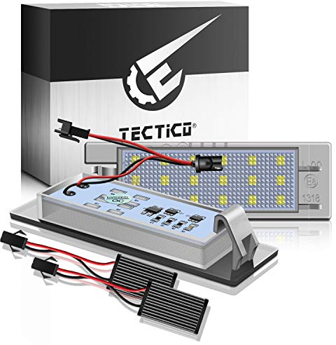 TECTICO LED Kennzeichenbeleuchtung Canbus SMD 6000k Ultra Weiß für Astra H J K Corsa C D E Insignia Meriva Zafira Vectra, 2 Stücke