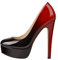 Only maker Damen Plateau Pumps mit Runder Spitze Stiletto High Heels Abend Hochzeit Schwarzrot 42 EU