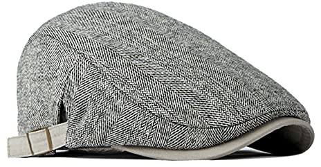 besbomig Klassische Schiebermütze Herren Flatcap Barrett Hut, Golf Newsboy Cap Schirmmütze Baskenmütze Schirmmützen für Herren Damen Unisex Einstellbar 55-60cm Herbst Winter Tweed Kappe