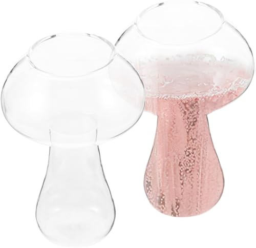 Healeved 2 st kreativa svampformade cocktailglas dryckeskoppar för barer fester och hemmabruk tjock botten för jämn stabilitet