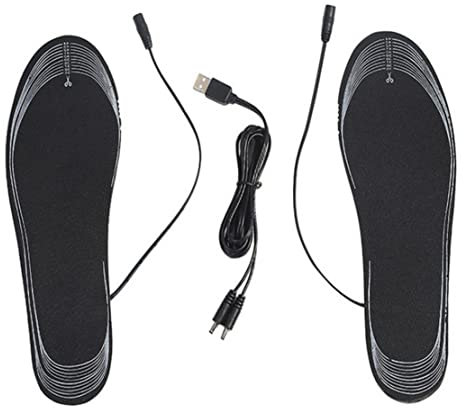 Eyccier Heizung Innensohle Elektrische USB -wiederaufladbare erhitzte thermische Sohle mit geschnittenem Winterfußwärmer 1Pair.