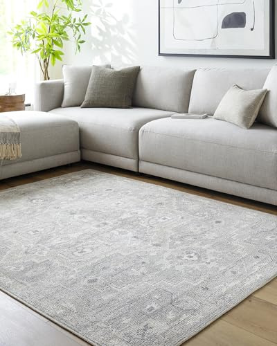 Livabliss x Becki Owens Elle Vintage Rug - Area Rugs for Living Room 200x275 cm, Bedroom - Scandi Neutral Rugs, Traditional Patterned Boho Style, Natural Easy Care Pile - Large Rug, Sage, Tan, Grey