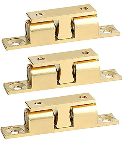 Housoutil Loquet À Double Boule En Cuivre Pour Porte D'Armoire 3 Pièces Serrure De Porte Réglable Avec Ressort Antirouille Pour Cuisine Et Camping-Car