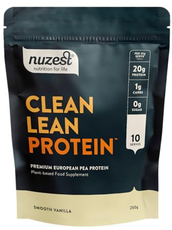Vegan Protein Powders by Nuzest - Clean Lean Protein - Smooth Vanilla - Plant Based Pea Protein Shake - Low Calorie & Low Carb - Gluten Free - Dairy Free - 250g (10 Serving)