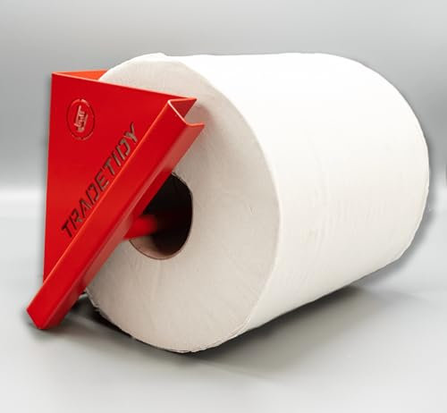 Tradetidy Red Steel Paper Towel/Roll Dispenser – Heavy-Duty Wall-Mounted Holder for Vans, Garages & Workshops – Fits Paper Towel Rolls up to 200mm Wide – Made in the UK