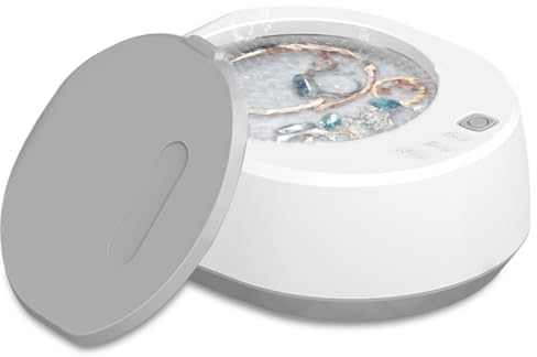 Limpiador ultrasónico ultrasónico para dentaduras postizas, 49000 Hz, limpiador ultrasónico de 340 ml, 3 modos para prótesis dentales, retainer, protector bucal, limpiador de joyas por ultrasonidos