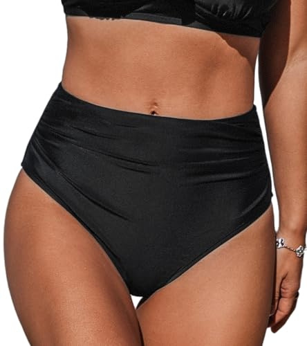 CUPSHE Bikinitrosor för kvinnor, hög midja, mage, förskönande, snygga badbyxor, bikinitrosa