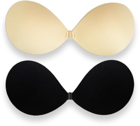 ZEPIQOR 2 Paires Soutien Gorge Adhésif, Soutien-Gorge Invisibles, Coque Adhésive, Réutilisable Silicone Sans Push-Up, Cache-Tétons (A)
