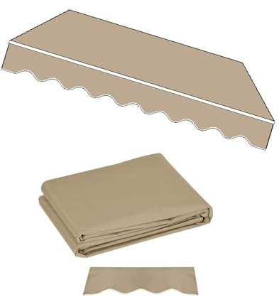 Infällbar markis, ersättningstyg, 15 x 10 fot kaki baldakin för uteplats, kompatibel med 2,5/3/3,5/4/5 m Klemmarkise, solskydd kanvas material