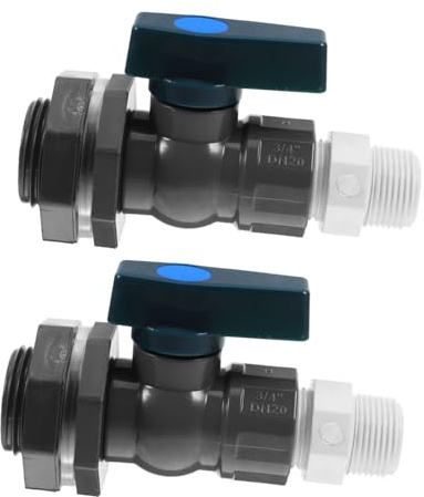 Toyvian 2 pièces Kit Robinet PVC pour Tonneau Pluie Raccord Adaptable pour Écoulement Extérieur Résistant Aux Intempéries Compatible Arrosage Jardin et Aquarium