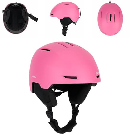 ATTABO Avens 2.0 Kinder-Skihelm 48–54 cm – Leichter In-Mold-Helm mit Größenverstellung, Belüftung, abnehmbaren Ohrenpolstern, herausnehmbarem Futter, Goggle-Halterung, Ski & Snowboard (Rosa)