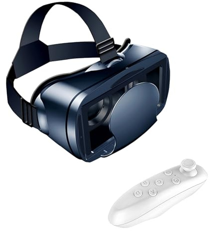 byepica 3D VR-glasögon med kontroll för mobiltelefoner, justerbart VR-headset för uppslukande filmer och spel med roll, passar 12,7-17,7 cm enheter, mått 4,7 x 1,7 x 3,3 cm