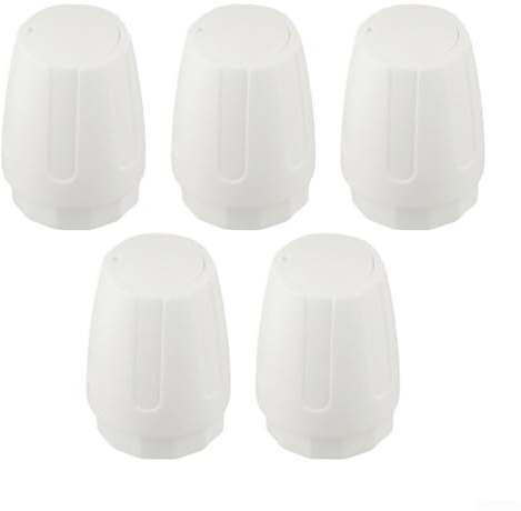 Lot de 5 bouchons de valve de radiateur M30 x 1,5 pour collecteur de chauffage au sol, volant manuel et vanne de contrôle de température, accessoires de rechange en plastique blanc compatibles avec