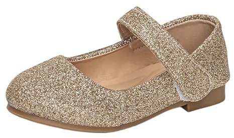Genérico Sandalias Mary Jane para niñas de caña ligeras ideales ocasiones informales elegantes estilo clásico desde doce meses hasta doce años (Gold, 34 Big Kids)