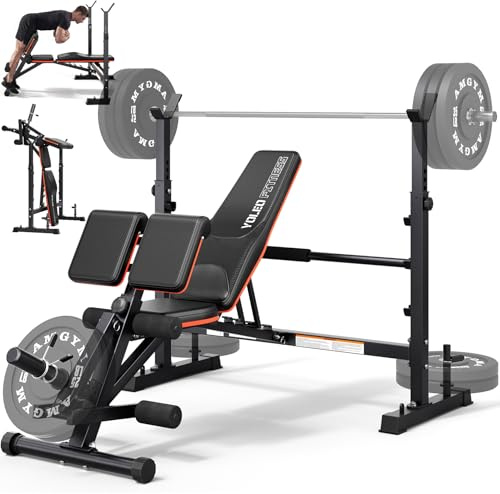 YOLEO Banco de Pesas Ajustable - Banco de musculación plegable para gimnasio en casa, Banco de trabajo de alta resistencia, banco abdominal inclinado/declinado