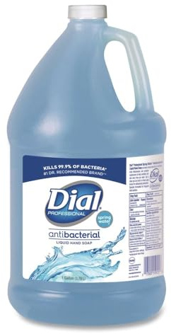 Dial 15926EA Antibacterial Liquid Hand Soap, Spring Water Scent, 1 gal Bottle