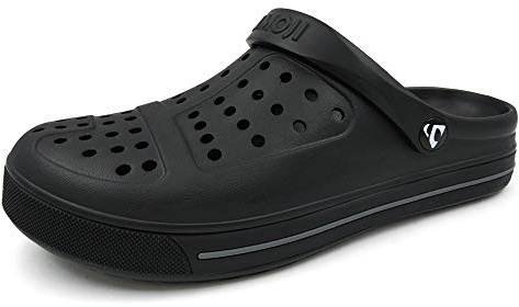 Amoji Men's Gardening Shoes Women's Garden Clogs Yard Shoes Adult CL1820 BlackBlack 14 Women/12.5 Men