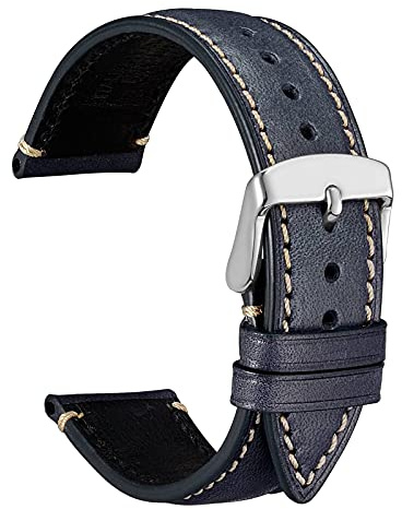 WOCCI Bracelets de Montre, Cuir Suédé Italien, Boucle en Acier Inoxydable, 14mm 18mm 20mm 22mm