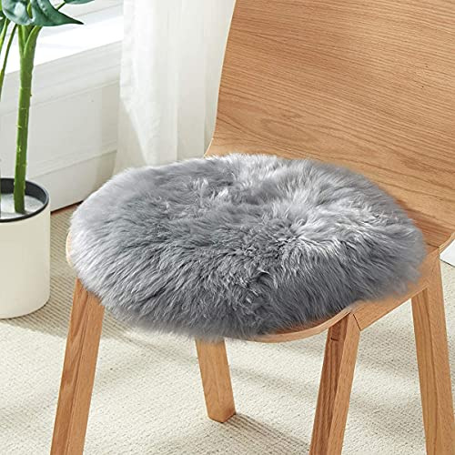 SXYHKJ Tapis Faux en Peau de Mouton,Imitation Toison Moquette Fluffy Soft Longhair Décoratif Coussin de Chaise Canapé Natte (Gris, 45x45cm)