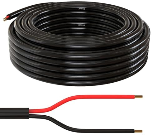 Lumonic 10m FLRYY Fahrzeugleitung 2x2,5mm² schwarz | 2-adrig | Anhängerkabel | mehradriges KFZ-Kabel | Öl- und Kraftstoffbeständig, flammwidrig | Niedervolt
