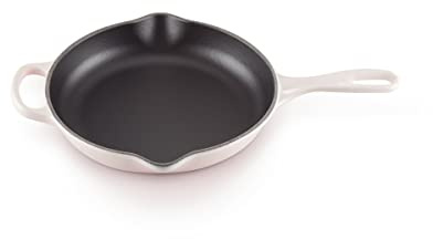 LE CREUSET Signature Enamelled Cast Iron Skillet Frying Pan with Helper Handle and Two Pouring Lips, 23 cm, Shell Pink, 20182237770422