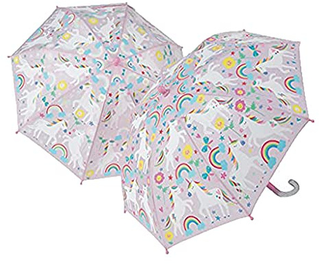Floss & Rock Regenschirm mit Farbwechsel, Regenbogen-Einhorn, 43P6402, S, mehrfarbig