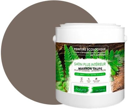 Pintura natural ecológica para pared, diseño de raso interior de Natura, 2,5 L, 33 m², marrón topo