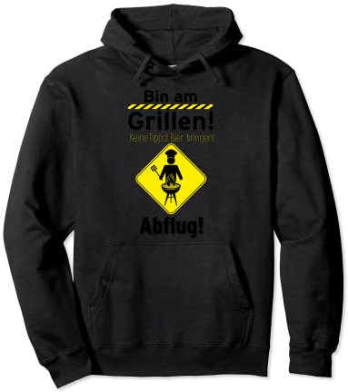 Bin am Grillen Men Funny BBQ Grill Pullover Hoodie