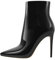 Only maker Damen Stiefeletten Stiletto Kurze Stiefel Spitze Zehen Ankle Boots Booties mit Zipper Lack Schwarz 44 EU