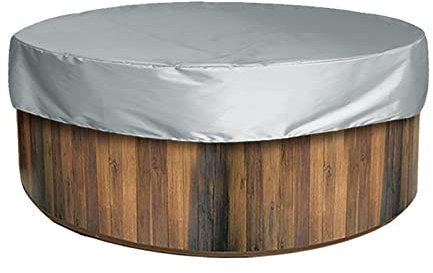 Copertura rotonda per vasca idromassaggio, impermeabile, anti-UV SPA, copertura antipolvere con coulisse, copertura rotonda per mobili da esterni, per vasca da bagno, piscina, sabbiera (210 x 30 cm)