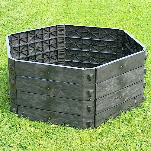 NYVI Gartenkomposter/Hochbeet NYVIGreen Grundvariante 550 Liter - Schnellkomposter aus wetterfestem & recyceltem Kunststoff - auch als Blumenbeet - Pflegeleicht, Steckmontage ohne Werkzeug