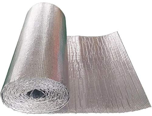 Foil Insulation Double Aluminium Bubble Self-adhesive High Performance Reflective Bubble Radiator Foil Insulation Loft, Attic, Garage, Shed, Hutch, Kennel, Campervan, Greenhouse Saves Energy & Money(1