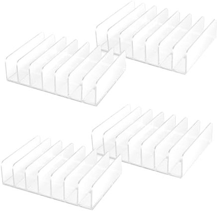 Evliery 4 Pcs Clear Acrylic CD Holder with Tackable CD DVD Display Rack CD Storage Rack Organizer Stand CD Tray Holds