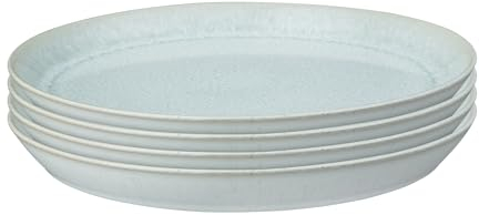 Denby - Kiln Green Dinner Plates Set of 4 - Dishwasher & Microwave Safe Crockery - Tranquil & Soft Hand Glaze Effect - Versatile Piece - Ceramic Stoneware - Chip & Crack Resistant - L26xW26xH3