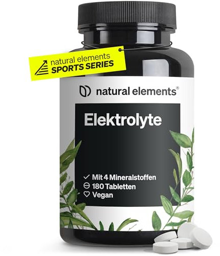 Elektrolyte Tabletten – 180 Tabletten mit Magnesium, Kalzium, Natrium und Chlorid – mit Magnesium für dein Elektrolytgleichgewicht und deine Muskelfunktion – geeignet für Keto Ernährung
