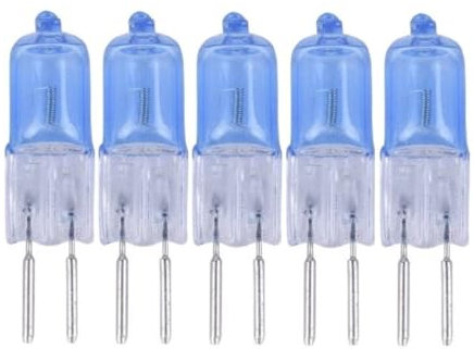 LEDLOCLB Bombilla Halógena G5.3 Con Carcasa De Cristal Transparente Azul, 12V, 20W, 30W, 50W, Blanco Cálido, 2700K, 5 Uds.,Concha Azul,50W