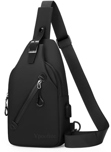 Vpoofree Bolsa Bandolera Hombre,Bolsa Pecho Hombre Pequeña,Mini Mochila Cruzada Hombro,Mini Impermeable Bolsa, Pecho Ligera Bandolera Mochila para Viajar,Correr,Ciclismo (Bolsa Bandolera Hombre-C)