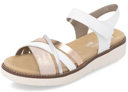 Remonte Damen D2058 Riemchensandalen, Weiss, 40 EU