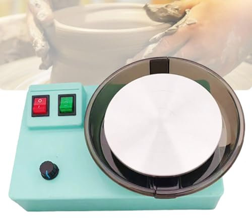 Mini Torno de alfarero, Torno de alfarero eléctrico de 60 W con Lavabo Desmontable, Plato Giratorio de 15 cm, Torno de alfarero para Principiantes, Torno de alfarero de Velocidad Ajustable