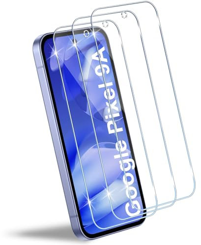 HidWee Protector Pantalla Compatible con Google Pixel 9a 5G Cristal Templado, 3 Piezas HD Protector de Pantalla, Sin Burbujas, Anti-Arañazos, Antihuellas, 9H Dureza Vidrio Templado