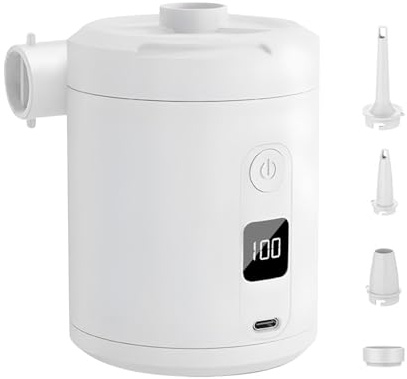 Air Mattress Pump Portable | Cordless Rechargeable Air Bed Pump - Quick Fill Automatic Blow Up Tool for Swimming Rings Sleeping Bed Pool Floats Outdoor Camping Road Trip