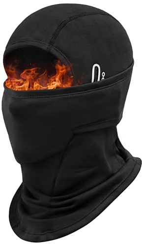 Ueyben Ski Mask, Balaclava Face Mask with Movable Deisgn Shiesty Mask for Men for Winter Skiing Outdoor Work Cold Weather Black