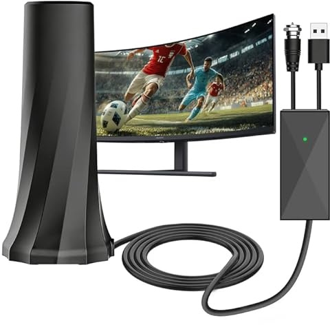 DVB-T2-antenn, DVB-T/DVB-T2-antenn, starkare stavantenn för digital, DVB-T2-rumsantenn för TV och hem, högkvalitativ isolering 360 graders mottagning