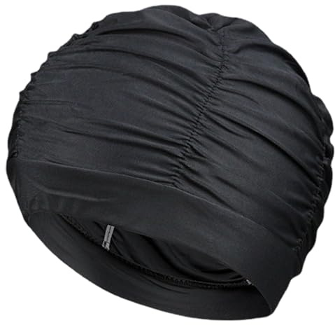 Gorro de baño para Mujer Adulta, Gorro de baño de Nailon Plisado elástico, Gorros de cómodos de Secado rápido para Mujeres, Hombres, Cabello Largo, para Cabello Largo