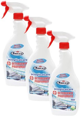 Maury's Set 3 detergenti Sciogli Calcare Spray Igienizzante per Bagno e Cucina 750ml