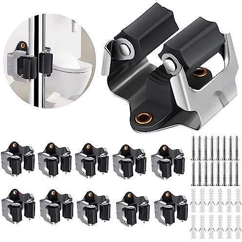 3-H 10 Pièces Accroche Balai Mural, Support Balais Mural, Porte Balais Mural, l’épaisseur du Porte Balai est de 0.7 mm et Non de 0.4 mm, pour Buanderie Jardin, Organisation du Garage(Noir)