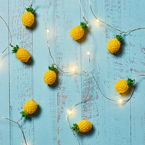 Lights4fun 20 Pineapple Battery Operated String Fairy Lights Warm White Micro LEDs with Timer 1.9m