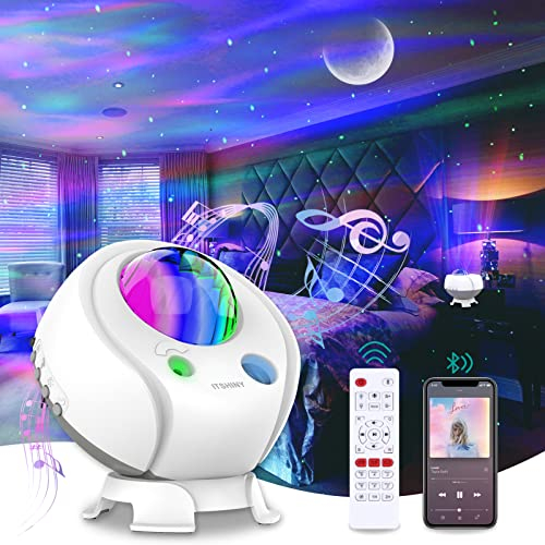 Sternenhimmel Projektor, Galaxy Projector, Aurora LED Sternenhimmel Projektor mit Bluetooth Lautsprecher, Zimmer Deko Sternenhimmel Licht Projektor für Kinder Erwachsene, Geburtstag Neujahrsgeschenke