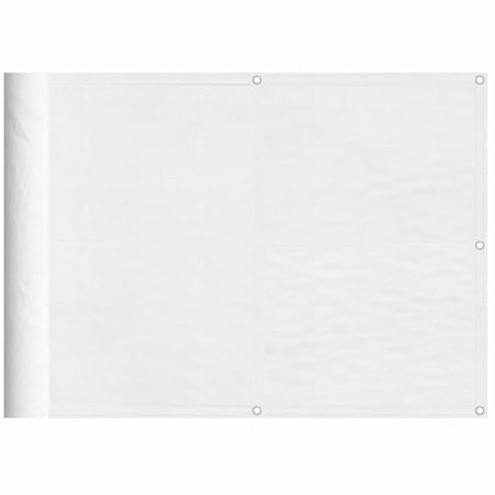 vidaXL Balkon Sichtschutz, Balkonbespannung mit Ösen Seil, Wasserfeste Balkonabdeckung, Balkonverkleidung für Balkon Terrasse, 75x800cm Weiß 100% Polyester-Oxford