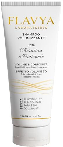 Shampoo Volumizzante con Cheratina e Pantenolo – Dona Corpo e Spessore ai Capelli Fini, Sottili e Fragili – Effetto Ristrutturante e Fortificante con Olio di Jojoba – 250ml